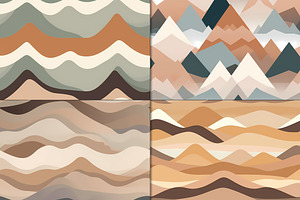 20 Seamless Neutral Mountains Set