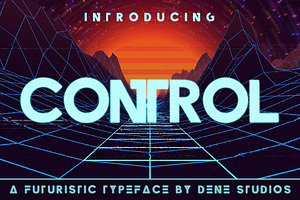 CONTROL - A Futuristic Typeface, a Font by Dene Studios