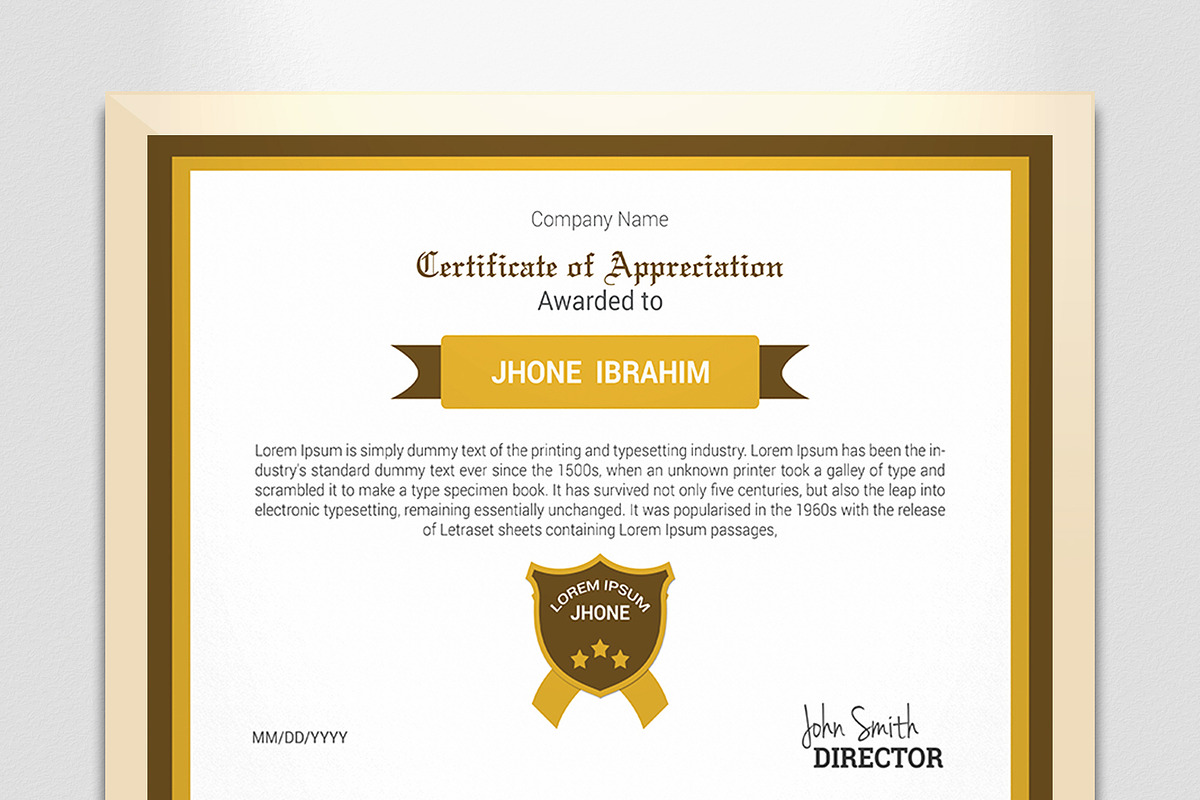 Certificate Template, a Stationery Template by Graphicalark (Photo 2 of 4)