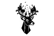 Deer Antler Silhouette Bundle, an Object Illustration by yasushie (Thumbnail 22 of 31)