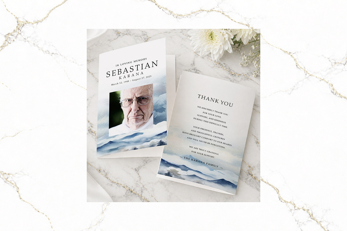 Funeral Bundle Canva FR010, a Stationery Template by TyphoonStudio (Photo 4 of 12)