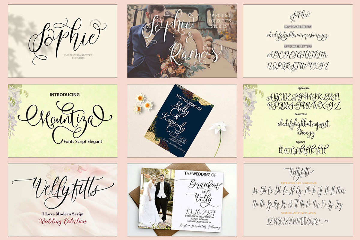 Wedding Collection Font Bundles, a Script Font by yanindesign (Photo 5 of 10)