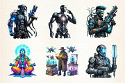 Cyberpunk Characters Clipart, an Illustration by DreamArtGraphic (Thumbnail 2 of 4)