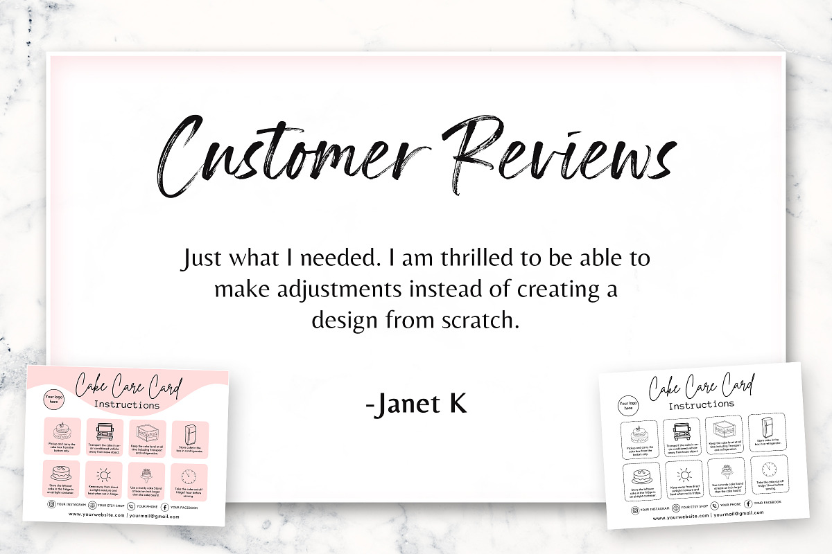 Cake Care Instruction Template, a Design Template by Snapybiz (Photo 6 of 12)