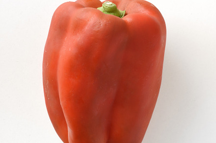 Detail of red bell pepper on white background, a Food & Drink Photo by Davizro's Market
