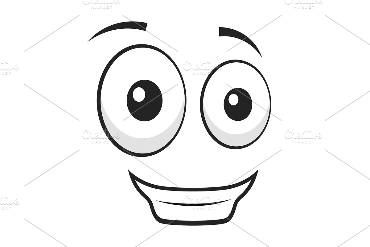 Cartoon grinning face vector, an Illustration by Yayasya