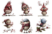 Christmas Birds Clipart, an Illustration by Craft Nest (Thumbnail 5 of 9)