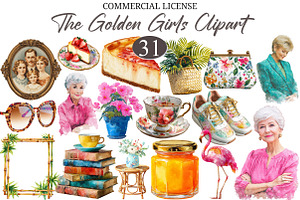 The Golden Girls Clipart, a Seasonal Illustration by designcity5