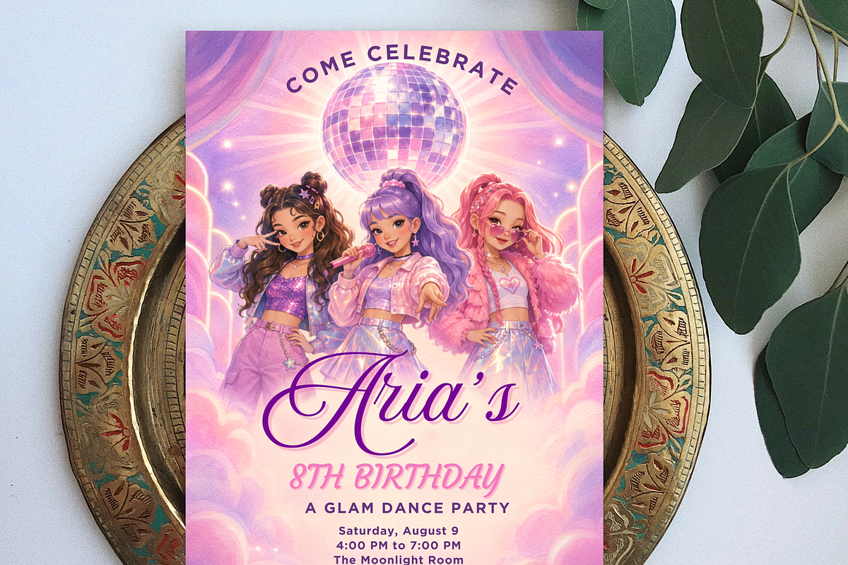 Kpop Birthday Invitation, an Invitation Template by heynomi (Photo 2 of 19)
