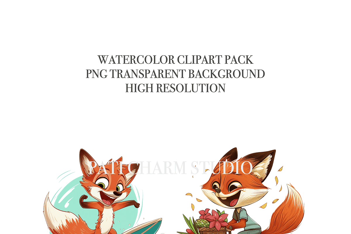 20 Summer Fox Clipart, an Animal Illustration by Pati Charm Studio (Photo 5 of 8)