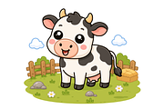 Cute Cartoon Cow on a Farm, an Animal Illustration by Artpon Illustration (Thumbnail 1 of 3)