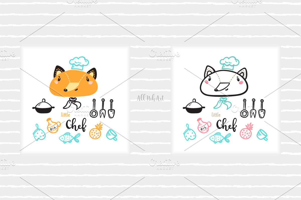 Cute Animal Illustrations & Patterns, a Pattern Graphic by AllNikArt (Photo 3 of 15)