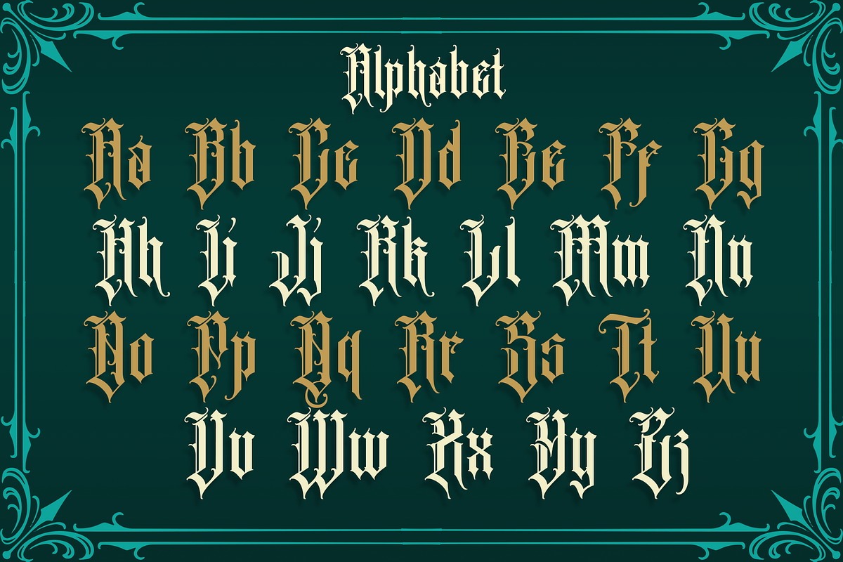 Menotius Modern Blackletters, a Blackletter Font by dansdesign (Photo 5 of 11)