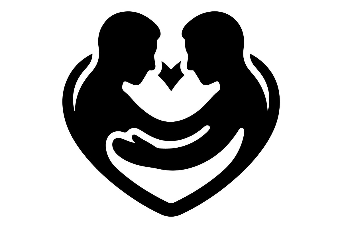 Couple Love Heart Silhouette, an Object Graphic by Gfx_Store (Photo 7 of 16)
