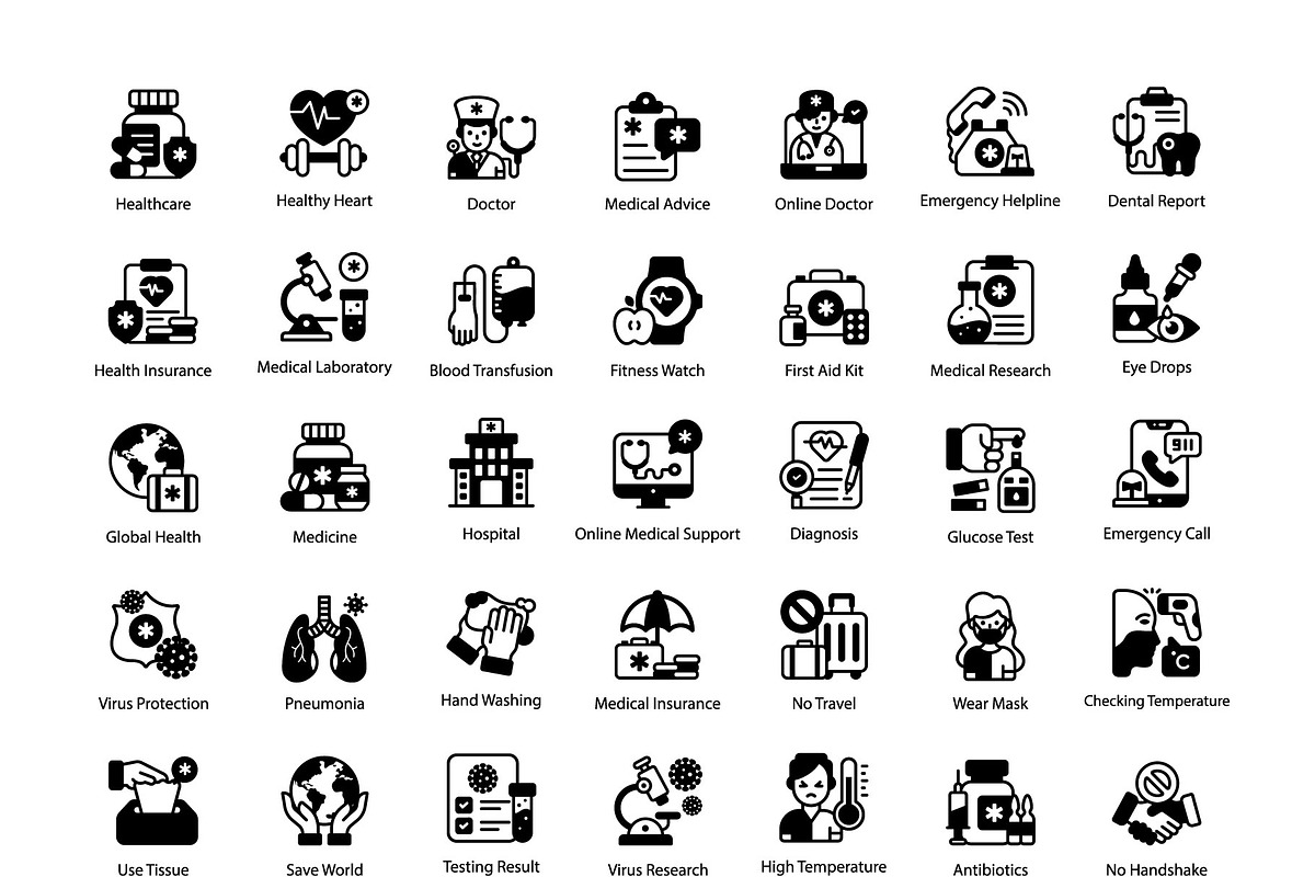 Medical and Healthcare Filled Icons, a Solid Icon by Brickclay (Photo 7 of 7)
