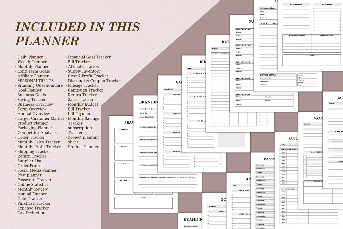 Business Planner Template/Canva, a Stationery Template by DesignByStore (Photo 2 of 5)