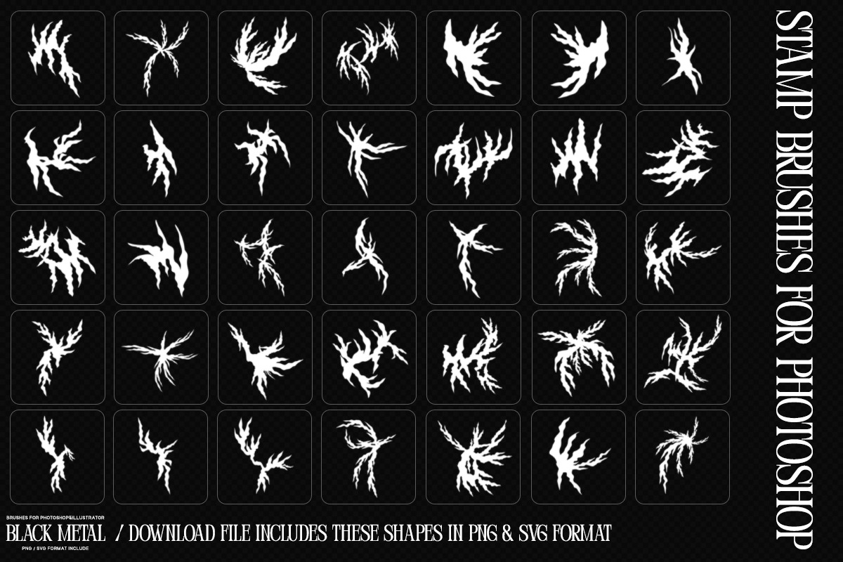 Black Metal Brushes- PNG/SVG&Brushes, a Brush Add-On by saintricchi (Photo 4 of 8)