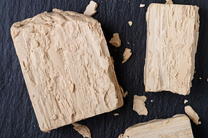 Photo fresh yeast containing background, bake, and baker
