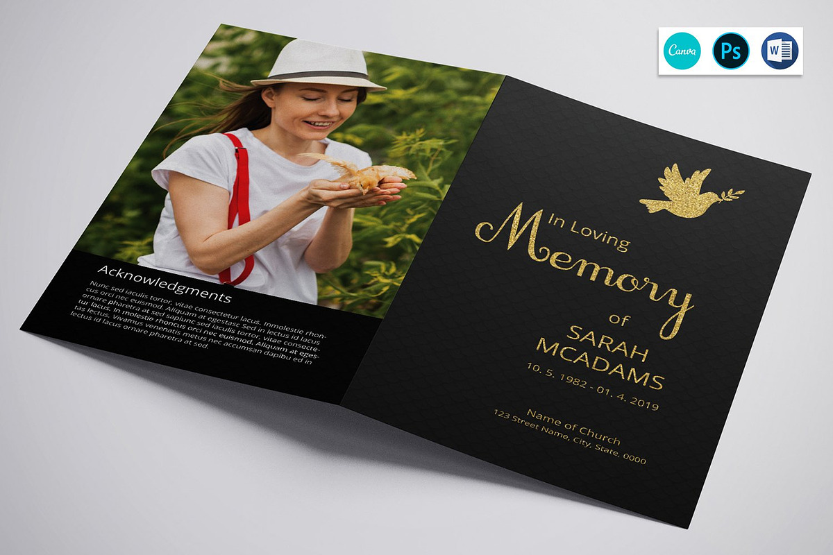 Funeral Program Template, a Brochure Template by retrographix (Photo 1 of 3)