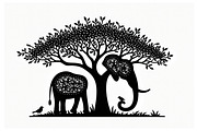 Silhouette of a Cute Elephant vector, an Illustration by Amazin_art (Thumbnail 2 of 21)