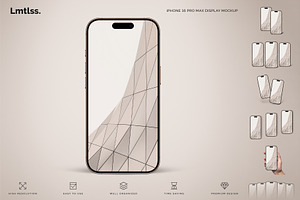 iPhone Pro Max Mockup - 9 Scenes, an iPhone Mockup by Limitless Design
