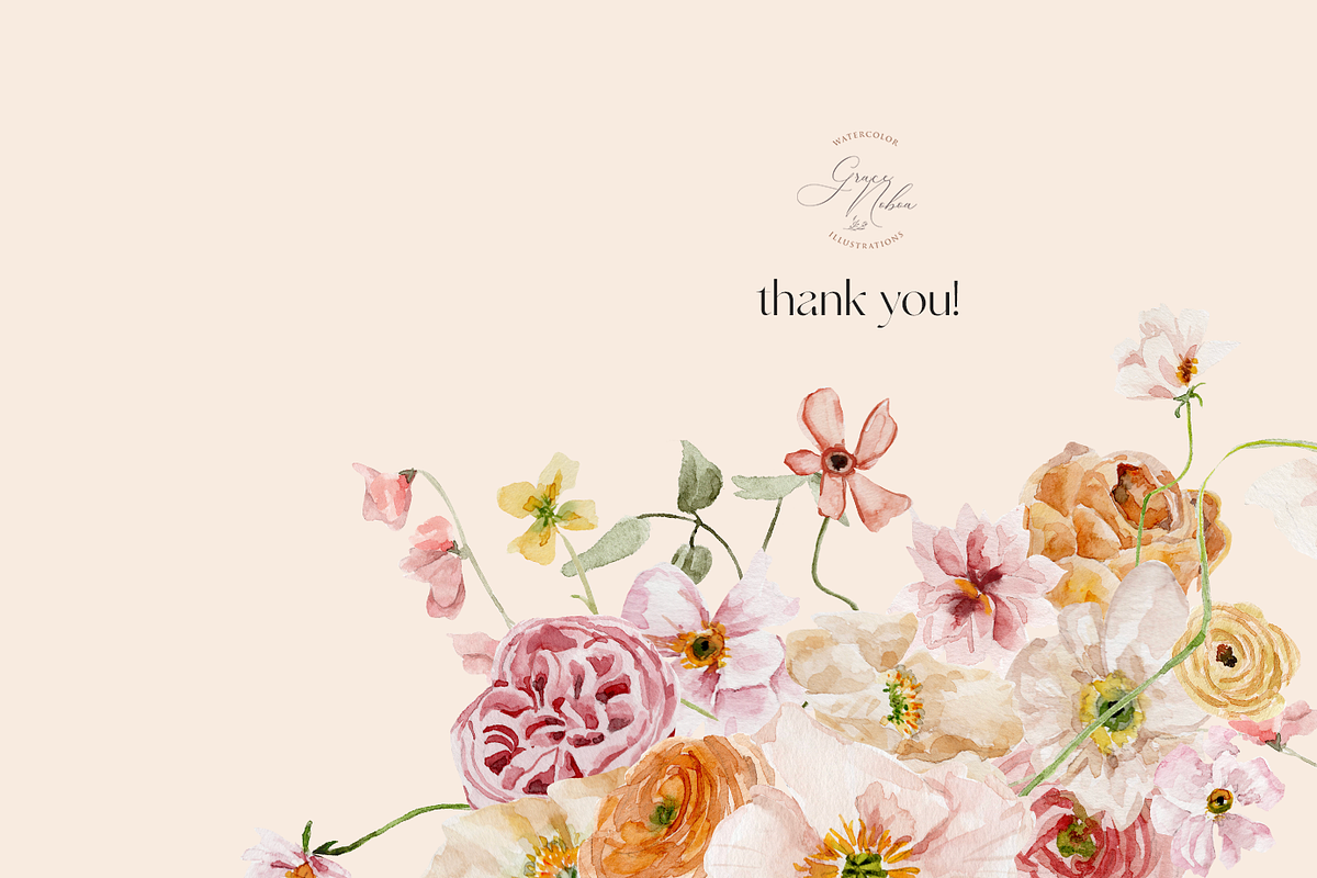 Spring summer flowers watercolor set, an Illustration by Grace Noboa Illustrations (Photo 15 of 15)