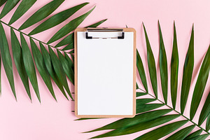 Clipboard with empty paper card