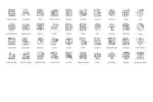 Strategy Building Outline Icons