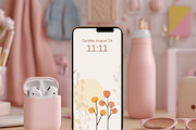 Pastel Vase and  Plant Wallpaper Set, a Graphic by Kalindiprints (Thumbnail 3 of 5)