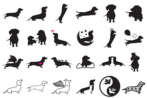 24 Daschund Dog, Pet Puppy Svg Icon