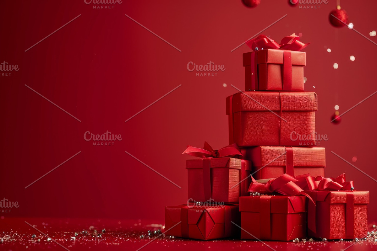 86 Gift boxes with ribbons and bows, a Holiday Photo by Handmadefont (Photo 13 of 90)