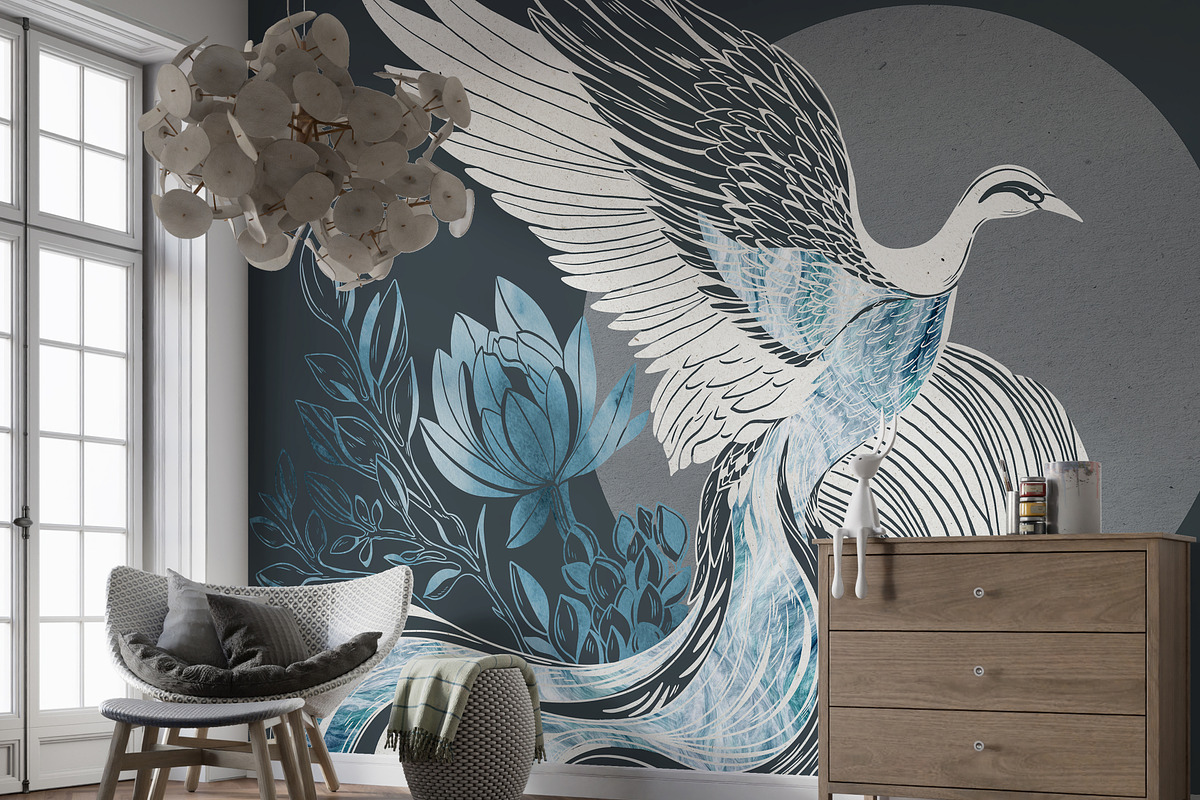 Hand Drawn Digital Wallpaper Phoenix, a Wallpaper Graphic by Nature.Of.Kate (Photo 8 of 11)