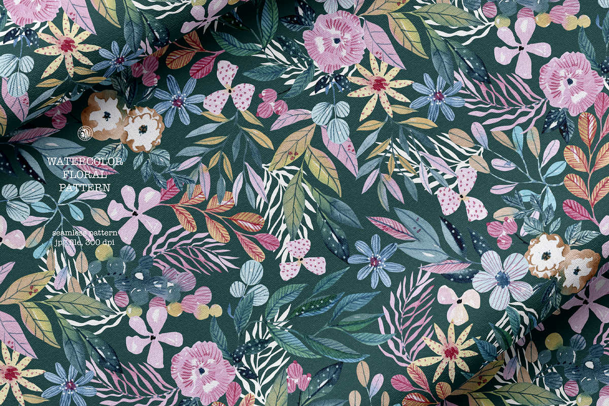 Teal Watercolor Pattern, a Pattern Graphic by Webvilla Studio