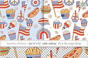 4th of July Seamless Pattern, a Decorative Illustration by TitaLivingArt (Thumbnail 2 of 8)