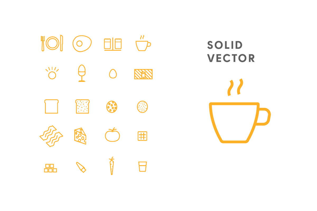 20 Breakfast icon, egg, food, coffee, an Icon by Samoylov (Photo 2 of 2)