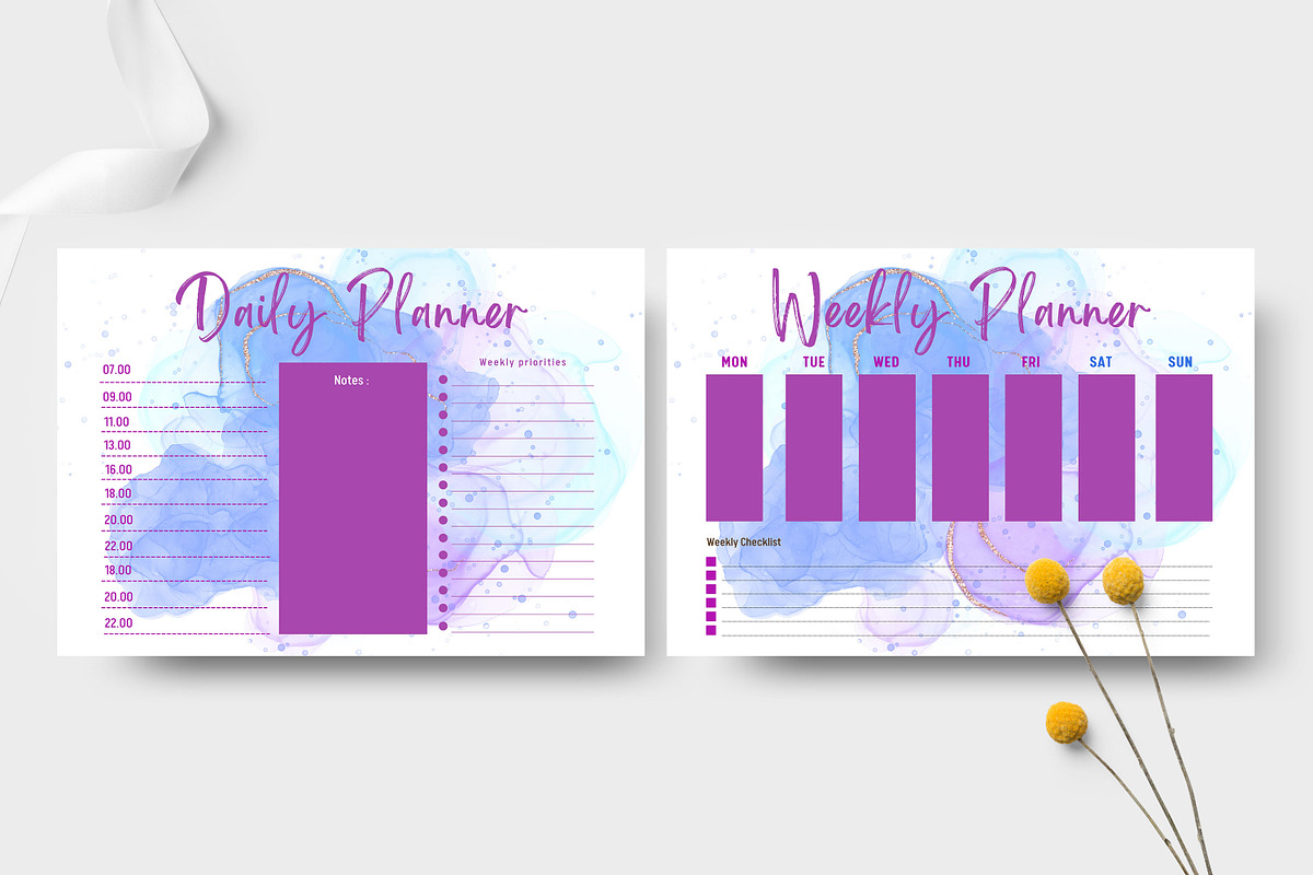 Canva Daily-Weekly-Monthly Planner, a Stationery Template by Ultimate Template Shop (Photo 6 of 6)