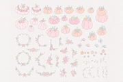 Pastel Floral Pumpkin Clipart Set, an Illustration by @olga.angelloz (Thumbnail 2 of 2)