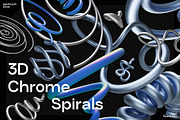 3D Chrome Spirals - Shapes & Object, an Object Graphic by saintricchi (Thumbnail 1 of 7)