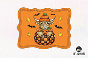 Halloween Highland Cow Frame Png, an Illustration by Dream Creation (Thumbnail 1 of 5)
