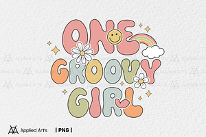 One Groovy Girl PNG - 1st Birthday