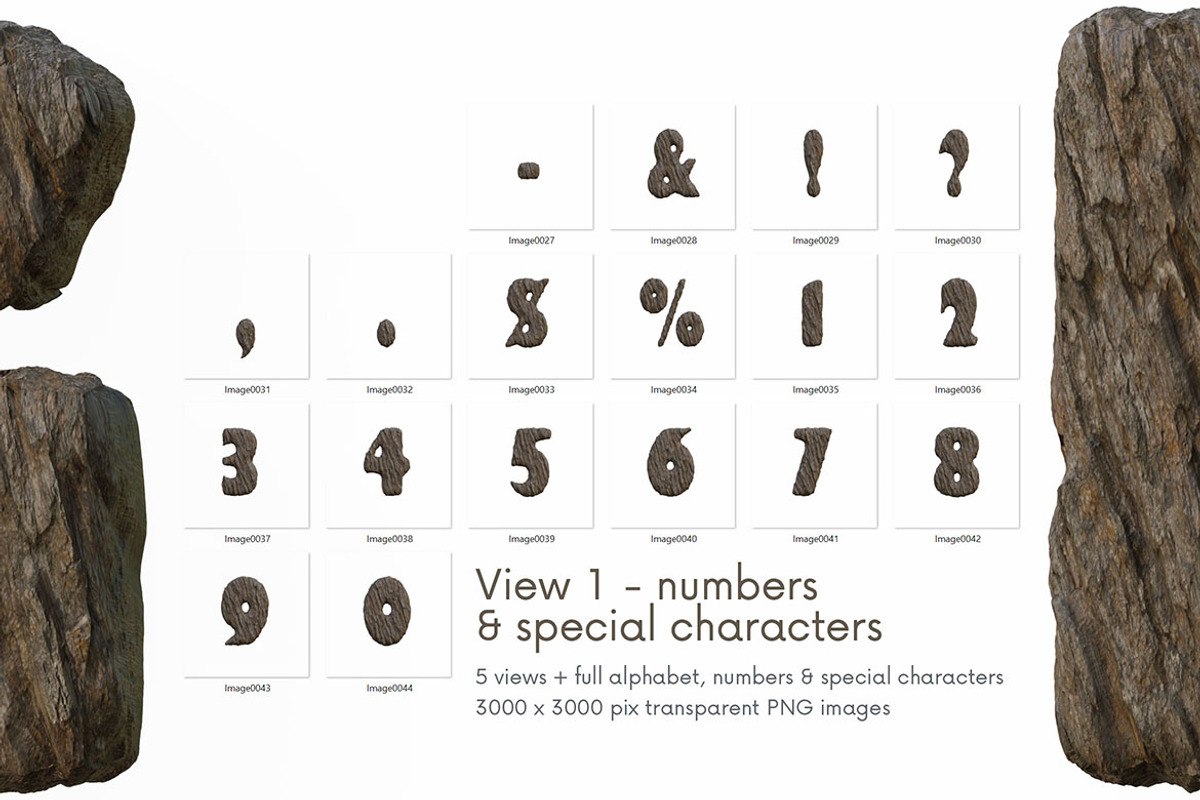 Woody Bark - 3D Lettering, an Object Graphic by MIIM