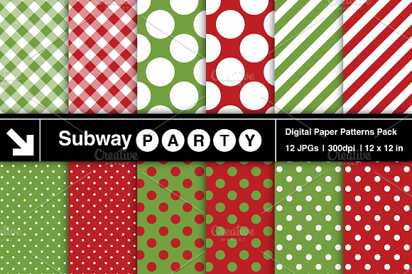 Xmas Dots, Stripe, Gingham Patterns preview 2