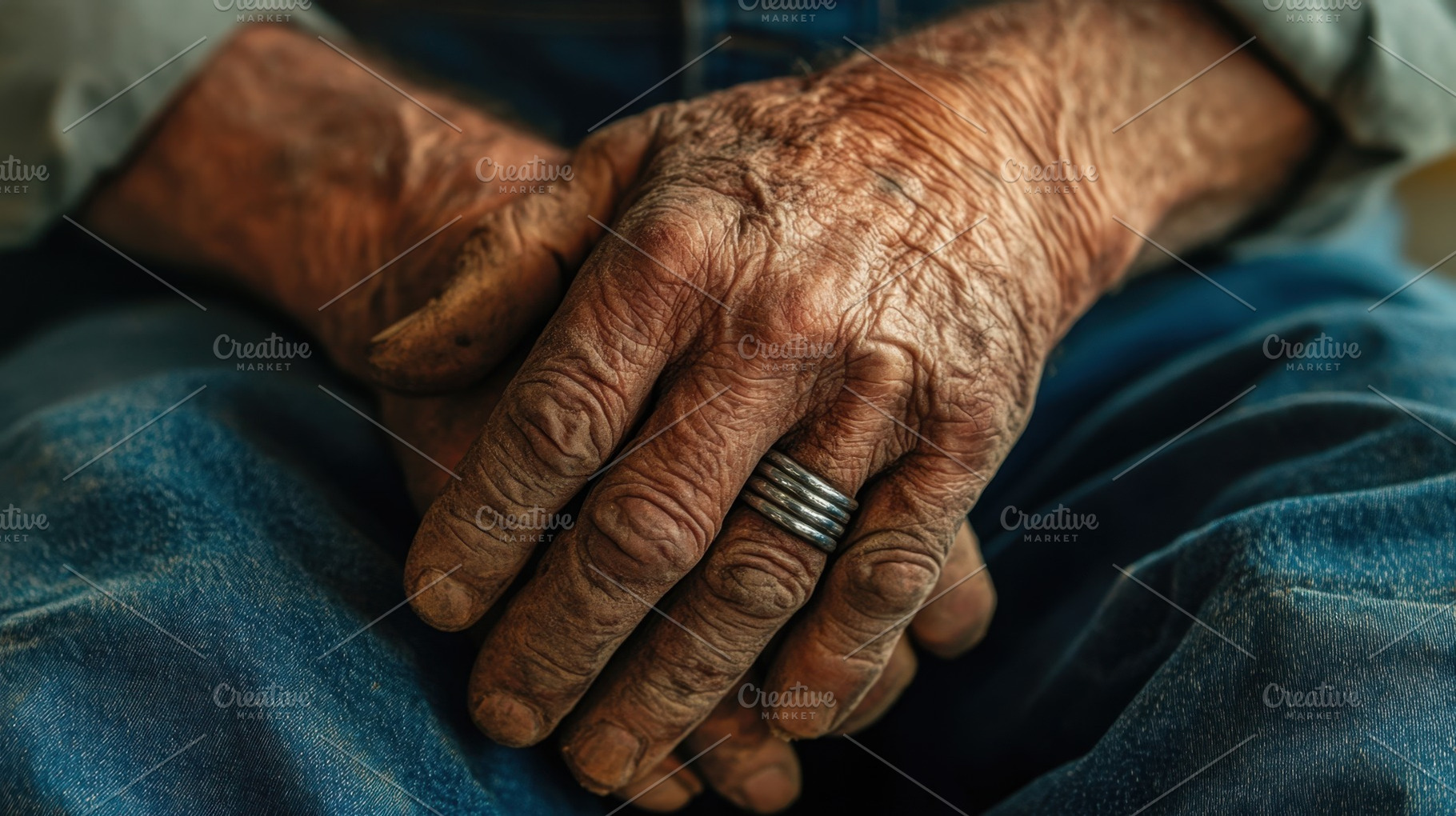 Weathered hands resting, a Photo by Beautiful things