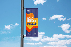 Street Pole Banner Mockup Set