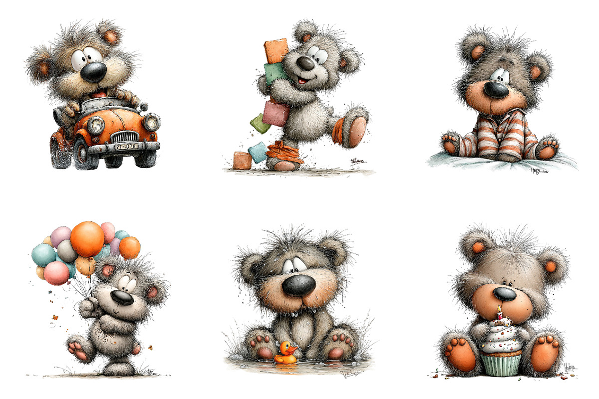 Big Teddy Bear Bundle, a Seasonal Illustration by CreationArt (Photo 3 of 5)