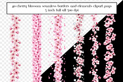 Cherry Blossom Seamless Borders, an Object Graphic by AllTheKewtClipart (Thumbnail 8 of 10)