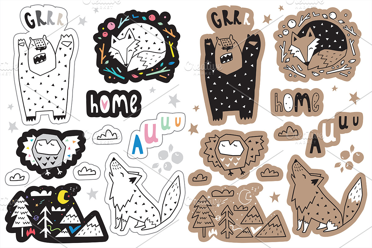 Big Sticker Bundle #1, an Animal Illustration by PenguinHouse (Photo 12 of 16)