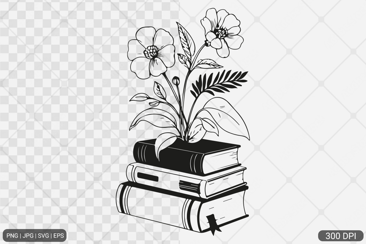 Floral Book SVG PNG Bundle Vol. 1, an Illustration by Actual Pixel (Photo 27 of 29)