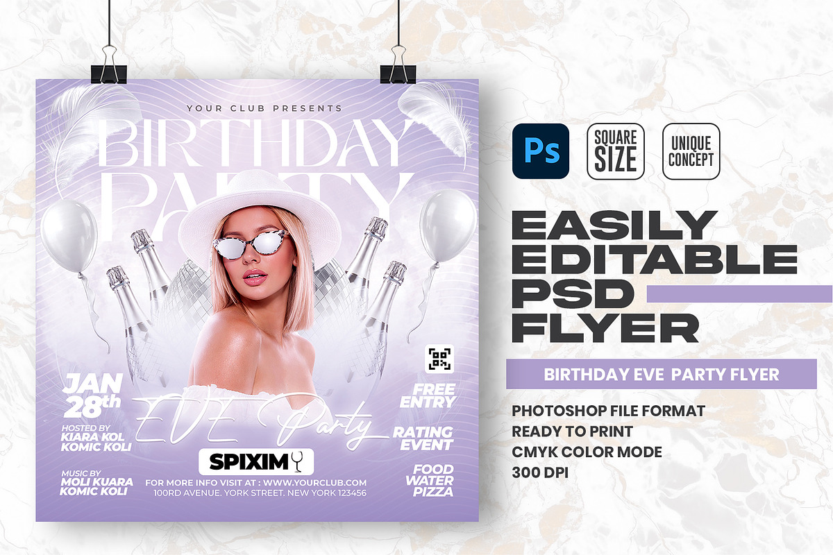 Birthday Party Flyer Design Template, a Flyer Template by Shajib Shikder (Photo 1 of 2)