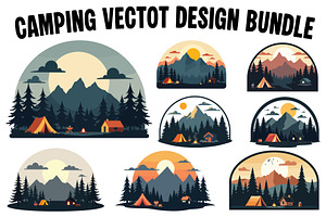 Camping Vector Design Bundle, a Decorative Illustration by Amazin_art